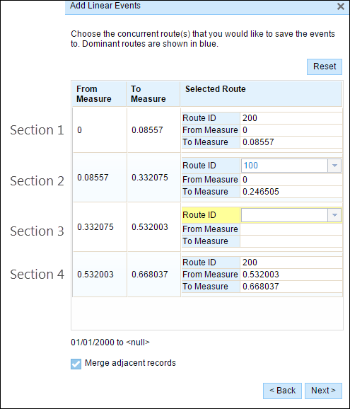 Route dominance table Route dominance table