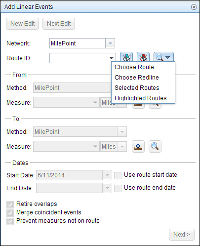Selecting routes Selecting routes